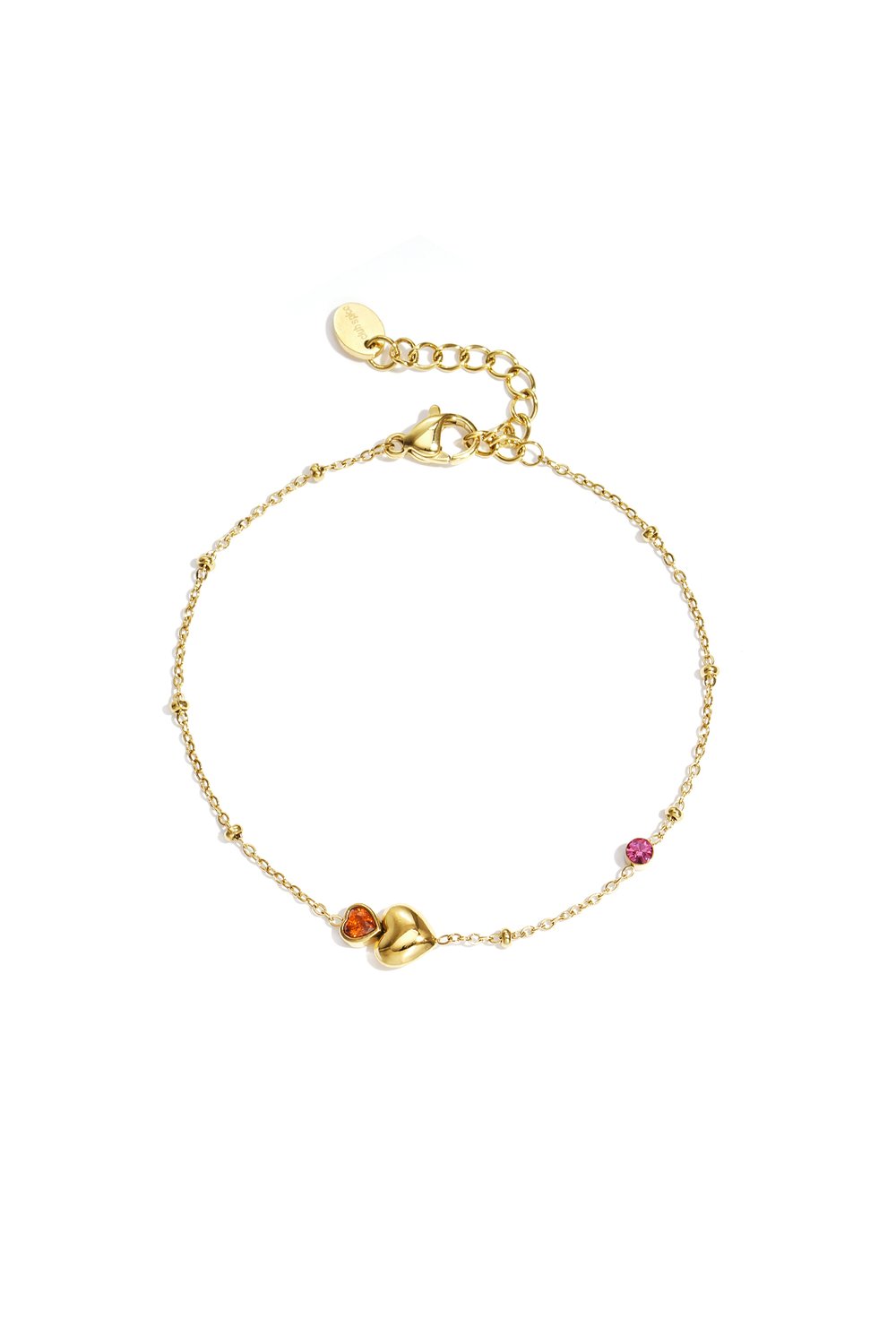 Szív alakú rozsdamentes acél karkötő - arany fő