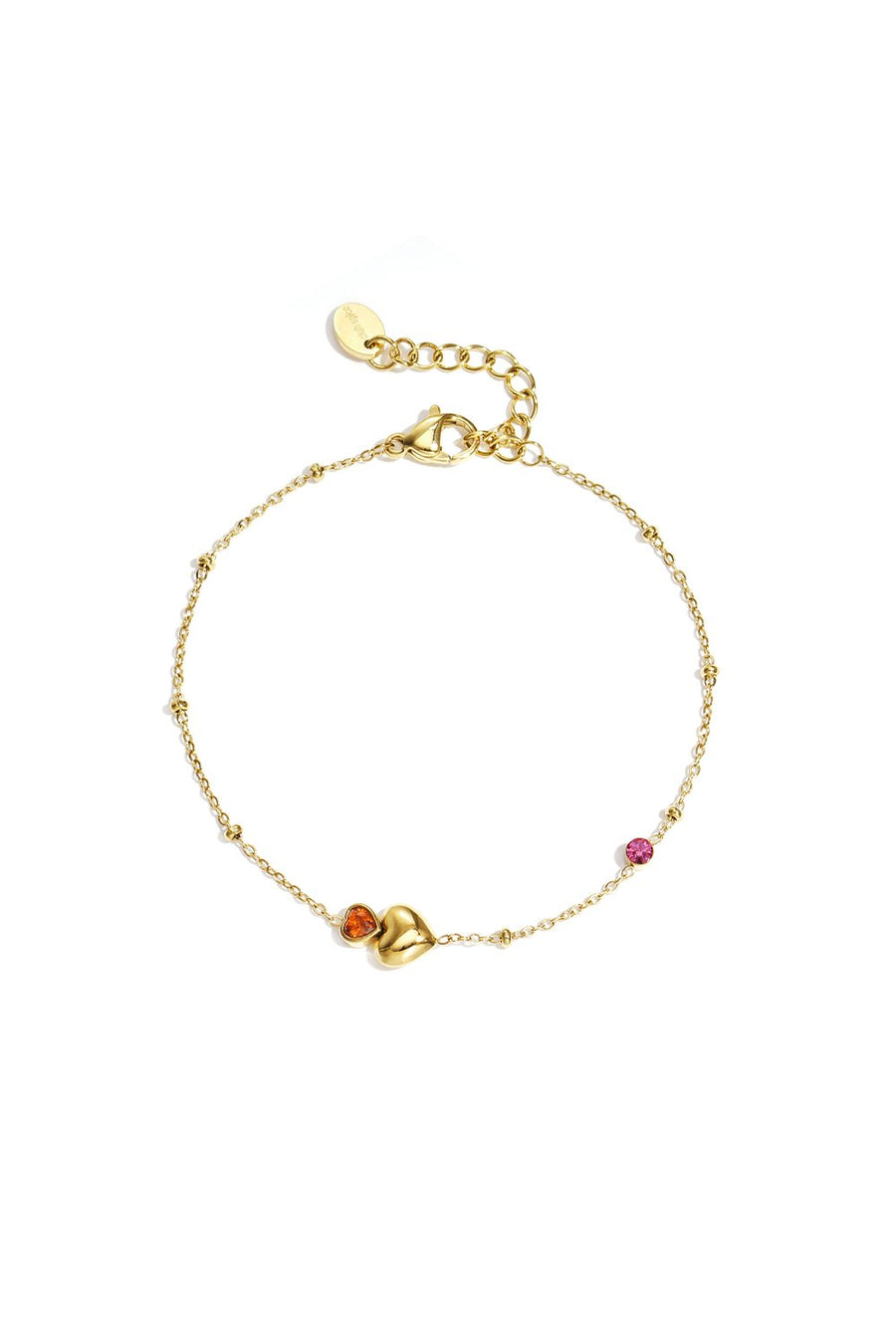 Szív alakú rozsdamentes acél karkötő - arany fő